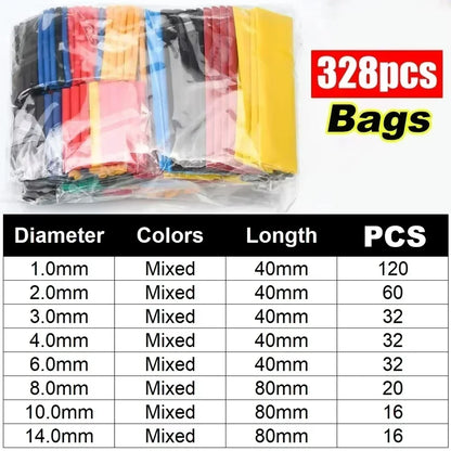 Schrumpfschlauch-Set, Draht, elektrischer Anschluss, Drahtwickel, Kabelschutz, thermobeständiger Schlauch, Verpackungsisolierung