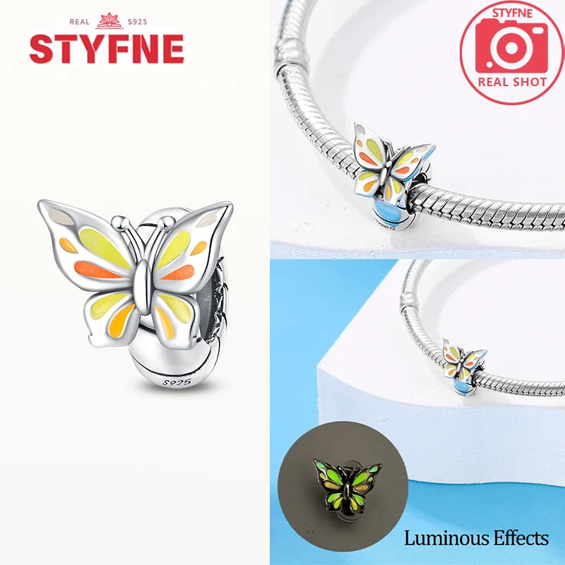 Neue Silber 925 Blaue Libelle Schmetterling Charms Perlen Fit Original Armband für Frauen DIY Edlen Schmuck Zubehör Perlen Geschenke
