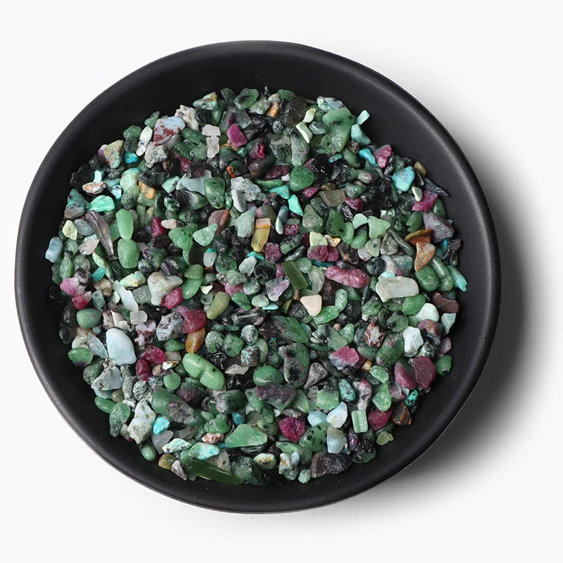 3-5MM Naturstein Kies Quarz Achat Jaspis Chips Mineralien Reiki Heilung Trommelstein Probe Stein Hause Aquarium Dekoration