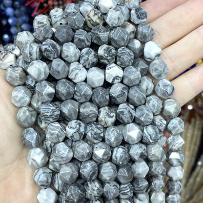 6 8 10 MM Natürliche Facettierte Stein Achate Rhodolite Quarz Jade Spacer Perlen Diy Handgemachte Armband Für Schmuck Machen zubehör