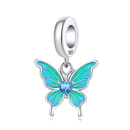 Heißer Verkauf S925 Sterling Silber Zirkon Schmetterling Schlange Anhänger Geburtstag Party Geschenk für Frauen Armreif Armband Halskette DIY Schmuck