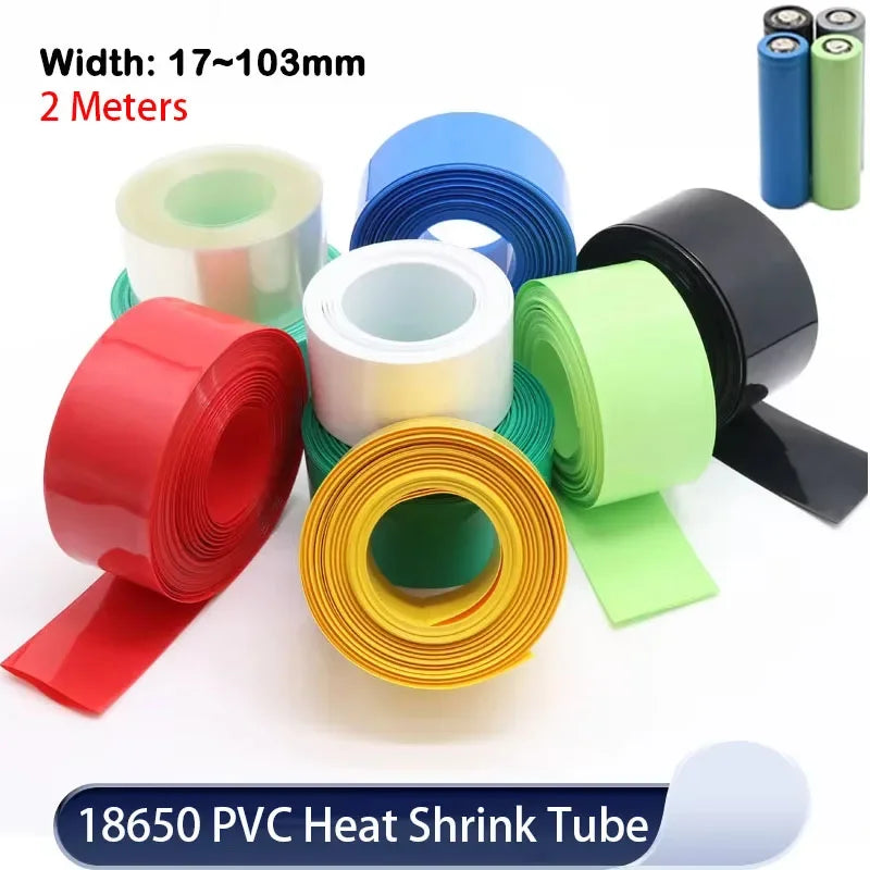 2m 103 PVC-Schrumpf schlauch breite 17mm ~ mm Batterie verpackungen Packung isolierte Lithiumgehäuse-Kabelhülsen-Schrumpf folien verpackung