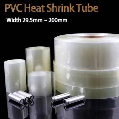 3/5M PVC-Klarsicht-Schrumpfschlauch, Breite 29,5mm ~ 200mm, 18650 Lipo-Akkupack Isolierte Kabelhülle, Schutzfolie für Batterien