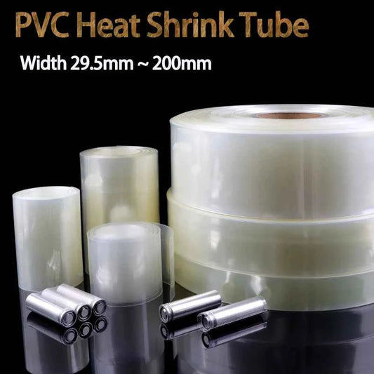 3/5M PVC-Klarsicht-Schrumpfschlauch, Breite 29,5mm ~ 200mm, 18650 Lipo-Akkupack Isolierte Kabelhülle, Schutzfolie für Batterien