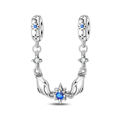 Blaue Serie 925er Sterling Jungfrau Maria Schleife Chamäleon Tanzschuhe Flugzeug Ticket Charm passend für DIY Armband Halskette süße Geschenke