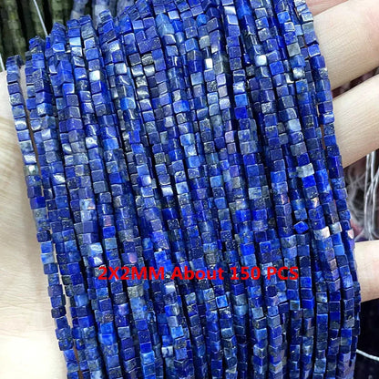 Natürliche Lapislazuli Runde Rohr Facettierte Lose Spacer Stein Perlen Für Schmuck Machen DIY Handgemachte Armbänder Halskette Zubehör