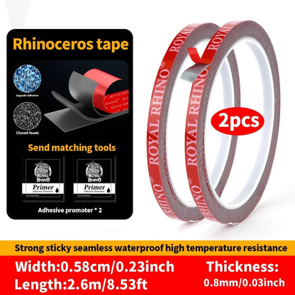 2 Rollen starkes doppelseitiges Klebeband, Acrylschaum-Klebeband, hochviskoses Klebeband, keine Spuren, Wandfixierungsaufkleber für die Auto-, Heim- und Industriebranche