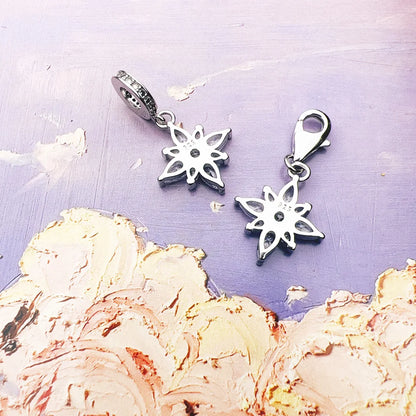 Charm-Anhänger, feminine Blume, Modeschmuck für Damen, Winter, 925er Sterlingsilber, neues romantisches Geschenk