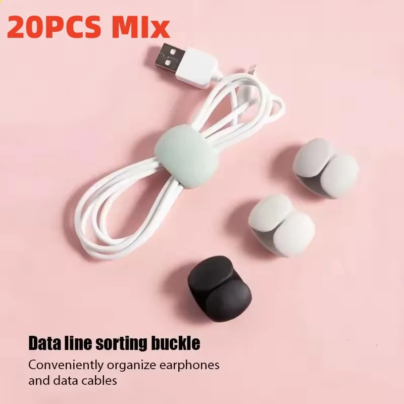 1-20PCS Tragbare Kabel Clips Desktop USB Ladekabel Management Wiederverwendbare Kabel Organizer Draht Halter Protektoren Hause büro