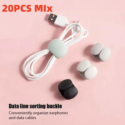 1-20PCS Tragbare Kabel Clips Desktop USB Ladekabel Management Wiederverwendbare Kabel Organizer Draht Halter Protektoren Hause büro