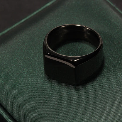 316L Edelstahl Quadrat Signet Ring Für Männer Männlich Finger Schmuck Zubehör Antioxidans Anti-stress Ring