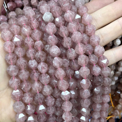 6 8 10 MM Natürliche Facettierte Stein Achate Rhodolite Quarz Jade Spacer Perlen Diy Handgemachte Armband Für Schmuck Machen zubehör