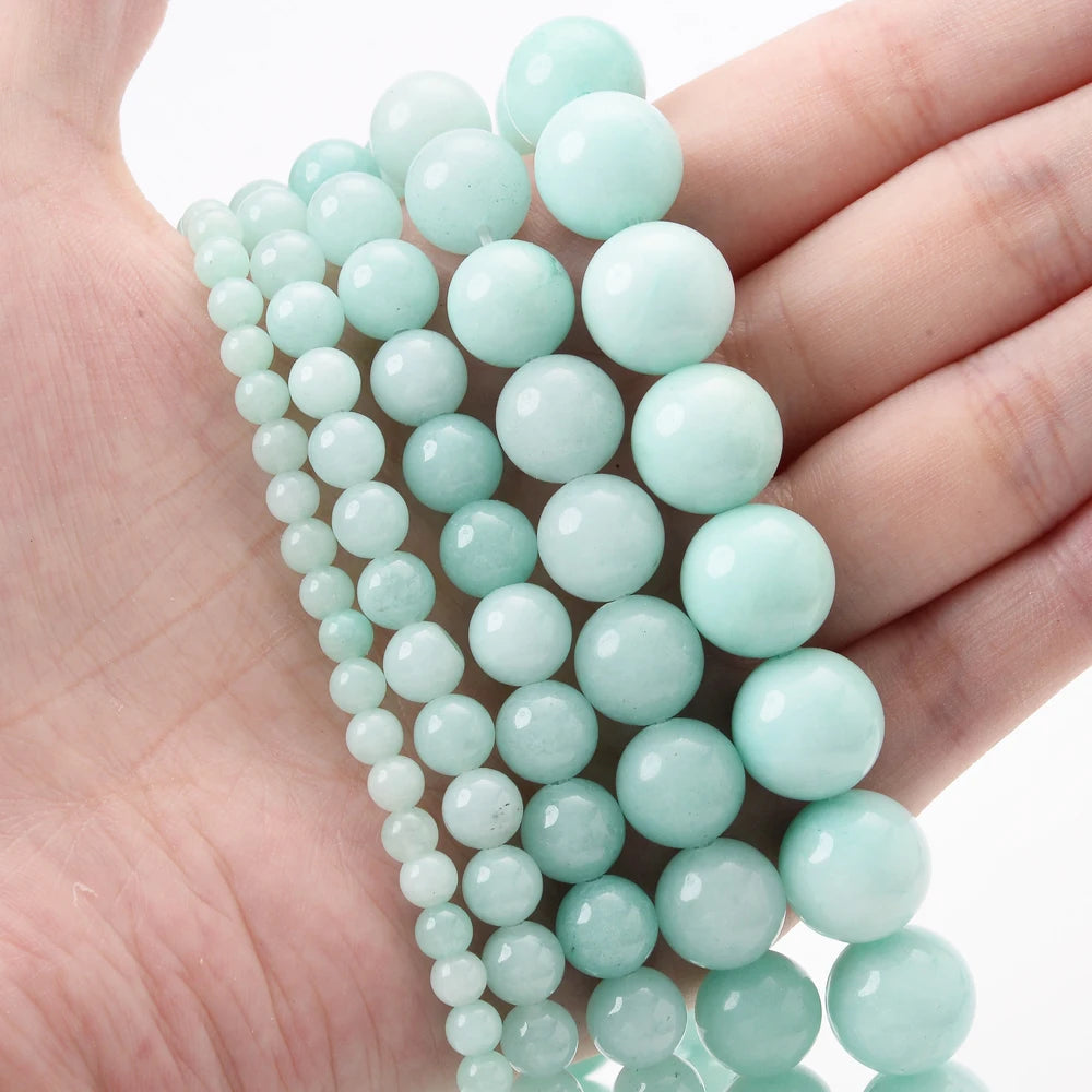 Natürliche rote Koralle Amazonit Türkise Achate Stein Runde lose Perlen für Schmuckherstellung DIY Armband Halskette handgemachte Handwerk