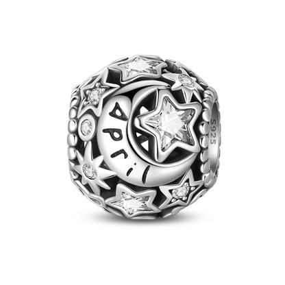 Heißer Verkauf 925er Sterlingsilber, Geburtsstein Juni, Herzperlen und Sonne und Mond, Medaillenanhänger, passend für Armband-Halskette, exquisite Geschenke