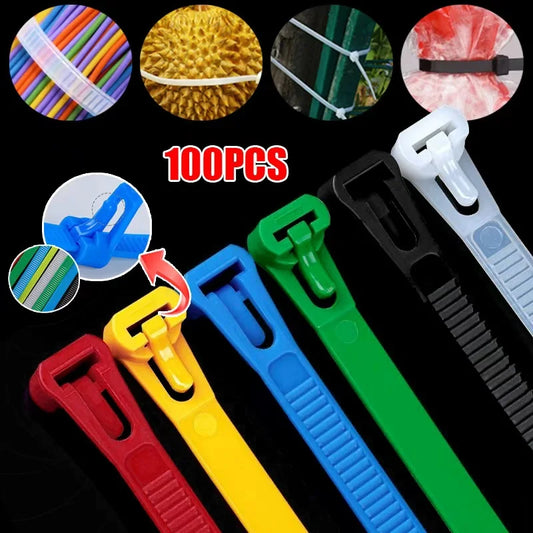 100 Stück wiederverwendbare Nylon-Kabelbinder 3,6 x 150 mm – Verschlussschlaufe, abnehmbar, gemischt in Schwarz und Weiß – ideal für die Organisation zu Hause und im Büro