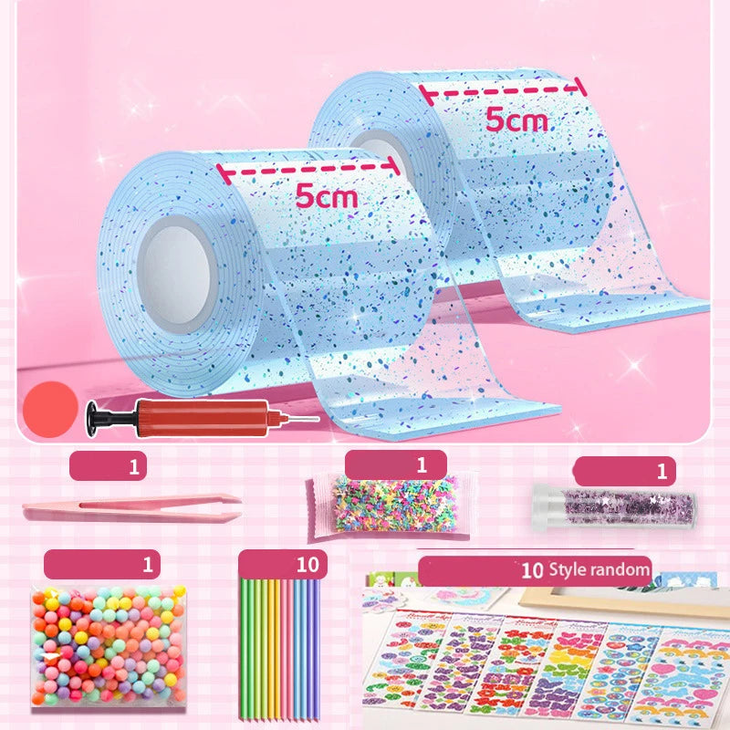 Nano Kleber DIY Blow Bubble Nano Tape Nano Kleber Doppelseitiges Klebeband Nano Tape Sticky Ball Tape DIY Handwerk Band Spielzeug Kinder