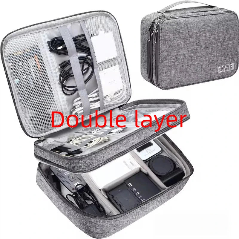 Kabel-Aufbewahrungstasche Wasserdichte Digitale Elektronik-Aufbewahrungstasche Reise-USB-Datenkabel-Ladegerät-Stecker-Organizer
