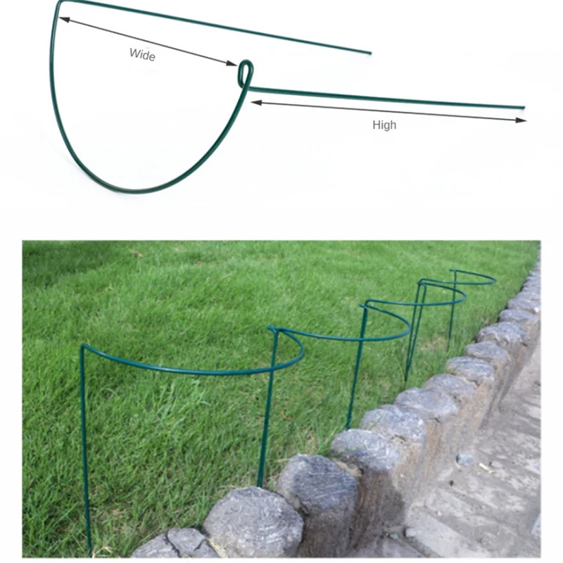 6/10 Stück Stützpfahl für Gartenpflanzen, robuster, vernetzender halbrunder Pfingstrosen-Stützringkäfig, Stützregal für Pflanzen