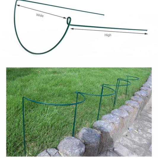 6/10 Stück Stützpfahl für Gartenpflanzen, robuster, vernetzender halbrunder Pfingstrosen-Stützringkäfig, Stützregal für Pflanzen