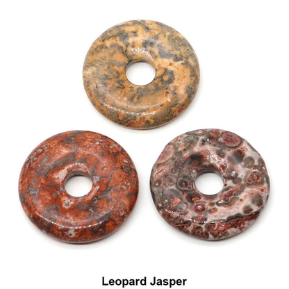 30 mm Donut-Naturstein, Heilkristall, Amethyst, Amazonit, Achat, Quarz, Edelstein für Kunsthandwerk, Zubehör, Glücksgeschenke