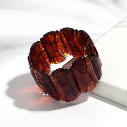 Retro Bernstein Unregelmäßige Geometrische Acryl Armbänder für Frauen Boho Statement Harz Stapelbare Armband Armreif Paar Schmuck Geschenke
