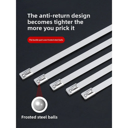 Kabelbinder aus Edelstahl 304, 4,6 mm, 7,9 mm und 10 mm Breite |   Robuste Selbstverriegelung für Marine, Outdoor, HVAC-Kanal