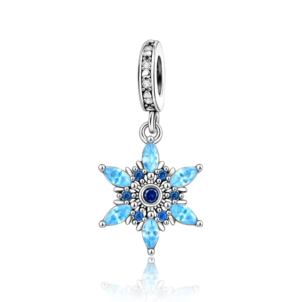Blue Series Charm-Anhänger aus 925er-Sterlingsilber, Saphir, Baum des Lebens, Flasche, Elefant, Planet, Ozean, Herz, passend für DIY-Armbänder, Halsketten, Geschenke