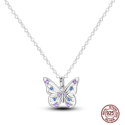 925 Sterling Silber blau Teufel Augen Palme Original Halskette Einhorn überlappen runde funkelnde Anhänger für Frauen Luxus Schmuck Geschenk