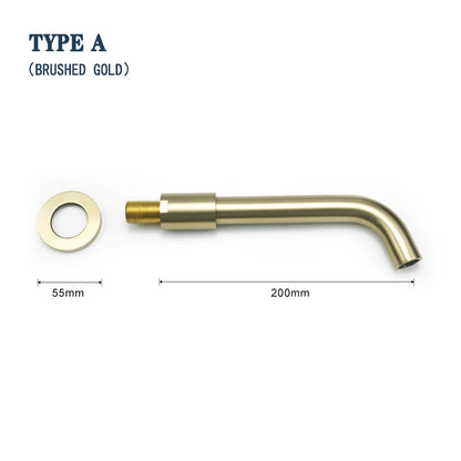 Messing Gold Chrom Schwarz Grau Auslauf Bad Mischer Waschbecken Wasserhahn Becken Eitelkeit Wasser Armaturen 150/200/250 MM Wasserhahn Ersatz Ausläufe