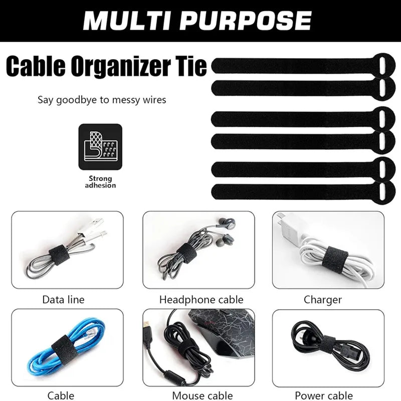 10 Stück 14 x 150 mm Kabelbinder, wiederverwendbare Befestigungskabelbinder, Kabelmanagement, Mehrzweck-Kabel-Organizer mit Hakenschlaufe, Kabelbinder, Schwarz