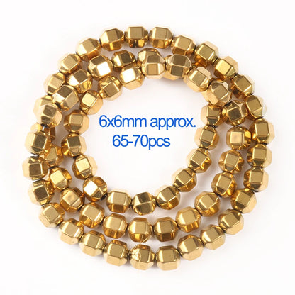AAA+ Retention Farbe Natürliche vergoldete Hämatit Perle Herz Runde Stern Spacer Lose Perlen für Schmuck Machen DIY Charm Armband