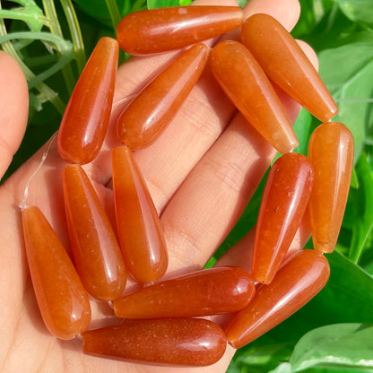 2 Stück natürlicher Wassertropfen aus echtem Stein, Indien-Achate, Labradorit, Tigerauge, Chalcedon, lose Perlen für Schmuckherstellung, DIY-Armband