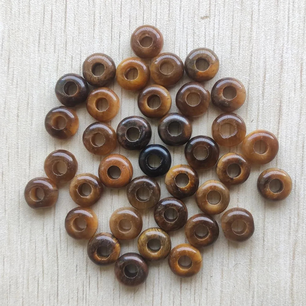 Mode gute Qualität Naturstein Mix runde Charms großes Loch Charms Perlen 10mm für Schmuckherstellung 50 Stück Großhandel kostenloser Versand