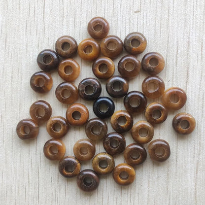 Mode gute Qualität Naturstein Mix runde Charms großes Loch Charms Perlen 10mm für Schmuckherstellung 50 Stück Großhandel kostenloser Versand