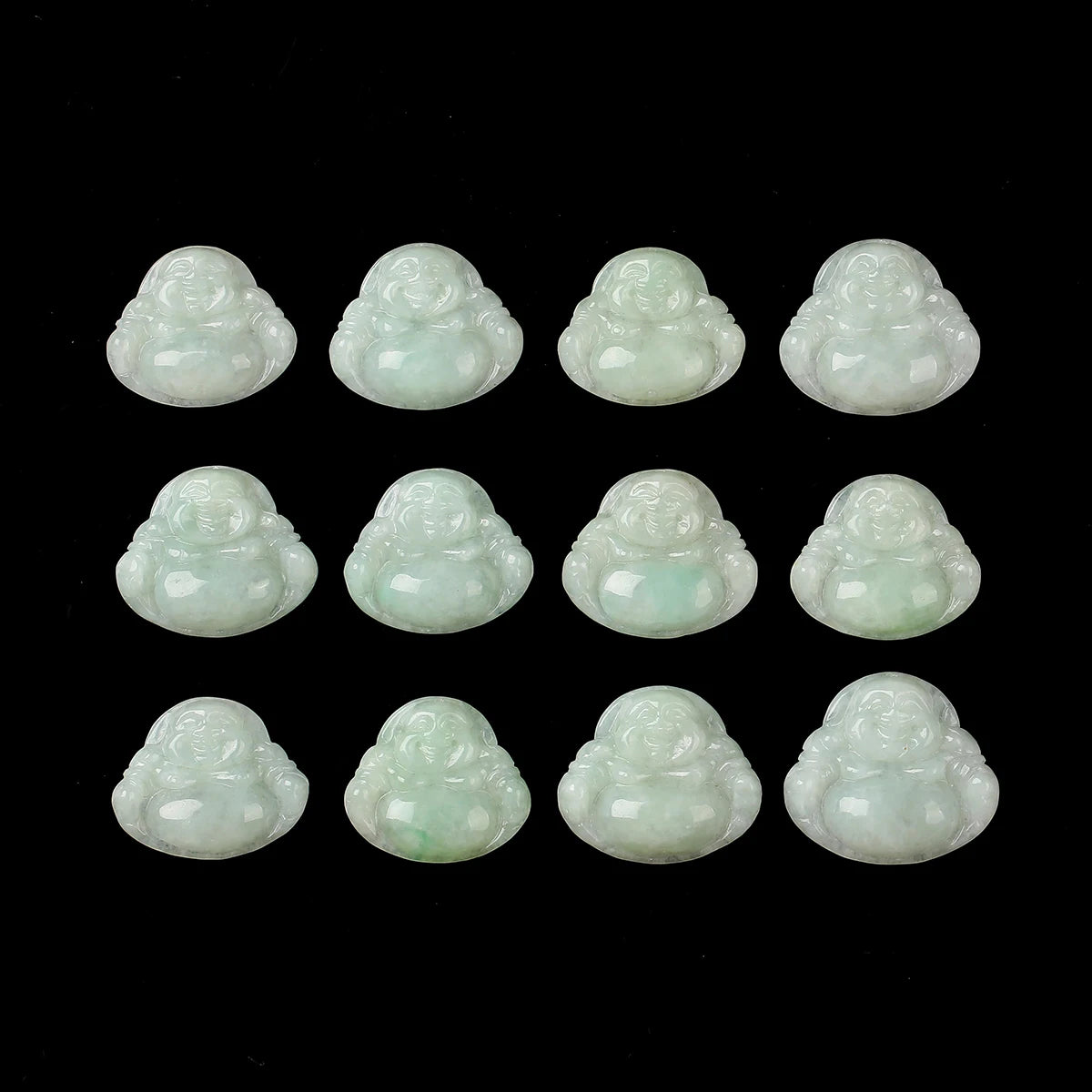 1-teiliger Naturstein-Smaragd-Jadeit, geschnitzter Buddha-Form-Anhänger mit Loch, Jade für Schmuckherstellung, DIY-Halskette, Armband, Zubehör