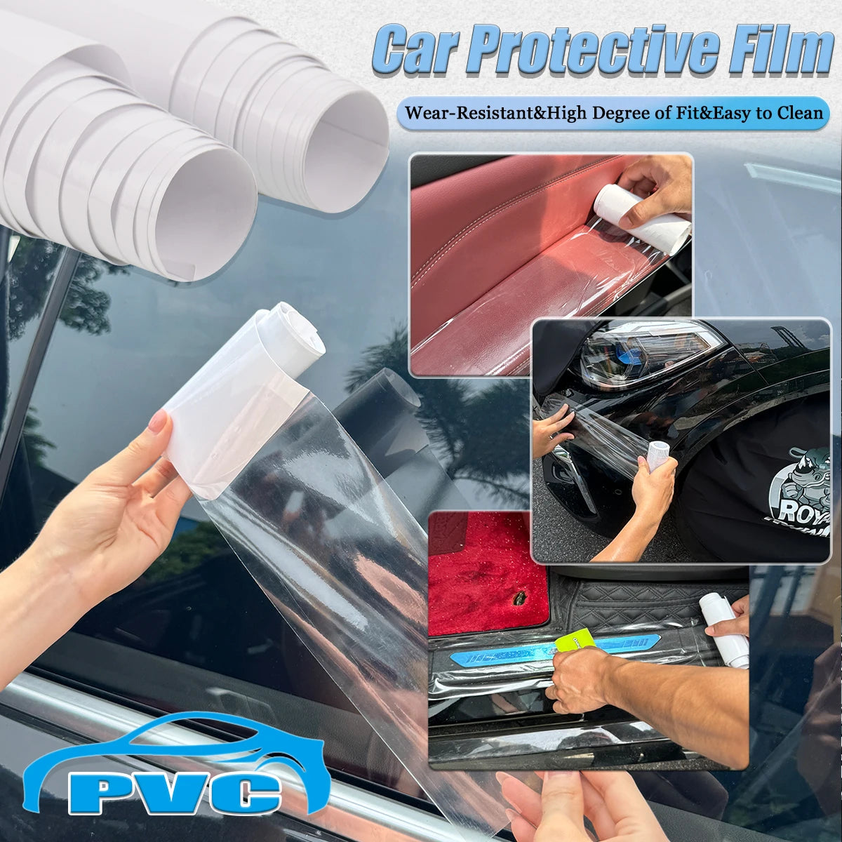 1 Rolle Auto-PPF Anti-Kollisions-Folie Transparenter Schutzaufkleber Kratzfester Schutz für Autoinnenraum/Außenbereich