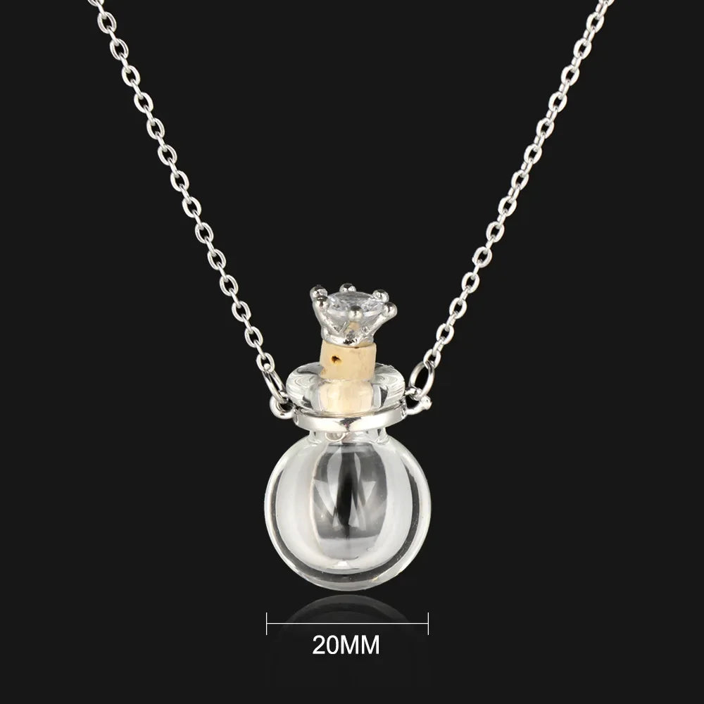 Mode Glas Parfüm Ätherisches Öl Flasche Anhänger DIY frauen Parfüm Wunsch Knochen Asche Lanugo Duft Enhancer Halskette