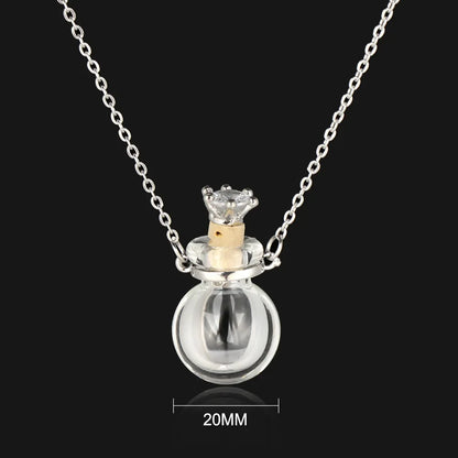 Mode Glas Parfüm Ätherisches Öl Flasche Anhänger DIY frauen Parfüm Wunsch Knochen Asche Lanugo Duft Enhancer Halskette