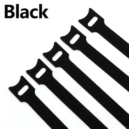 100 Stück wiederverwendbare Schlaufenbinder, Kabelbinder, 150/200/250/300 mm, Mauskabelmanagement, kein Kleber, selbstklebende Bänder, Nylon-Kabel-Organizer