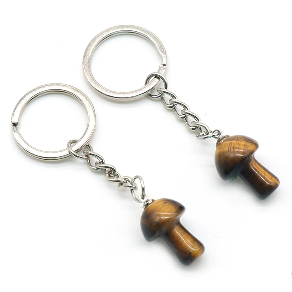Niedlicher Pilz-Schlüsselanhänger, Zubehör, Naturstein, Kristall, Tür, Auto, Schlüsselanhänger für Mädchen, Paare, DIY, Motorrad, Schlüsselanhänger, Ringhalter