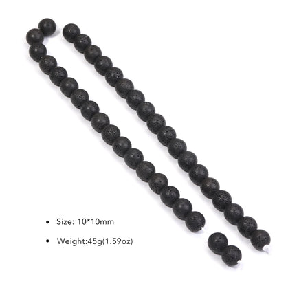 Piedras volcánicas natürliche schwarze Lava zylindrische quadratische Abacus-Steinperlen für Schmuckherstellung, DIY-Schmuck, Armbänder, handgefertigt