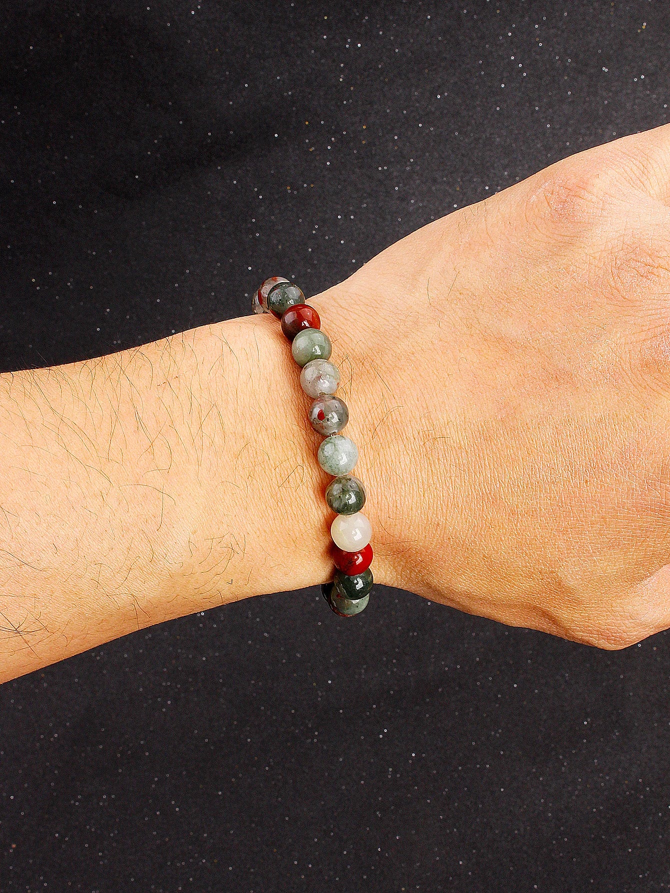 Natural African Bloodstone Beads Bracelet For Courage Protection Grounding Strength Energy Healing & Good Luck Vitality Jewelry