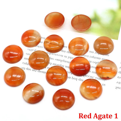 5 teile/los Natürliche Stein Cabochon Spacer 6 8 10 12 14 16 18 20 25mm Runde Cabochons Cameo für DIY Schmuck Zubehör
