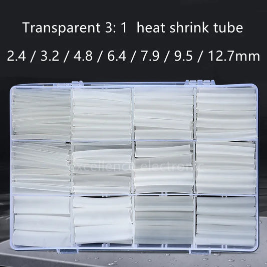 240 Stück transparentes 3: 1 Schrumpfschlauch mit doppelwandigem Klebeschlauch, Wickelset, elektrischer Anschluss, Draht-Isolierhülse