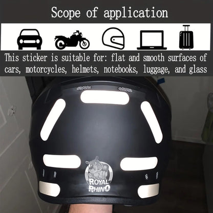 Schwarz Helm Warnung Reflektierende Aufkleber Nacht Sicherheit Fahren Zubehör Fluoreszierende Dekorative Aufkleber Fahrrad Moto Auto Aufkleber