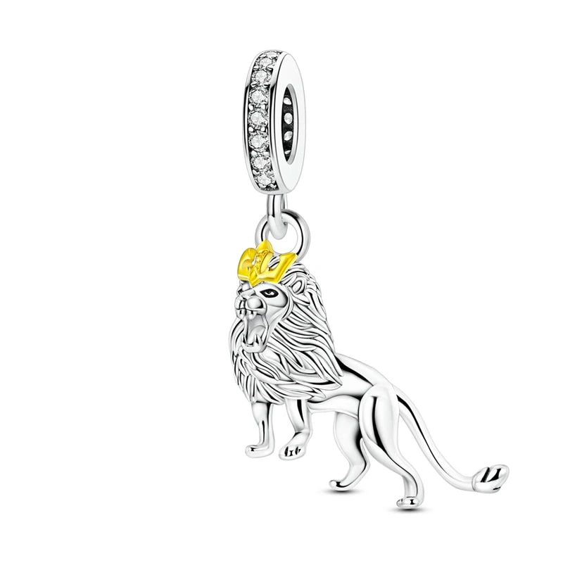925 Sterling Silber Tier-Serie Charms Perlen Schaf Elefant Tiger Eule Anhänger Passend für Original-Armband DIY Frauen Geschenk