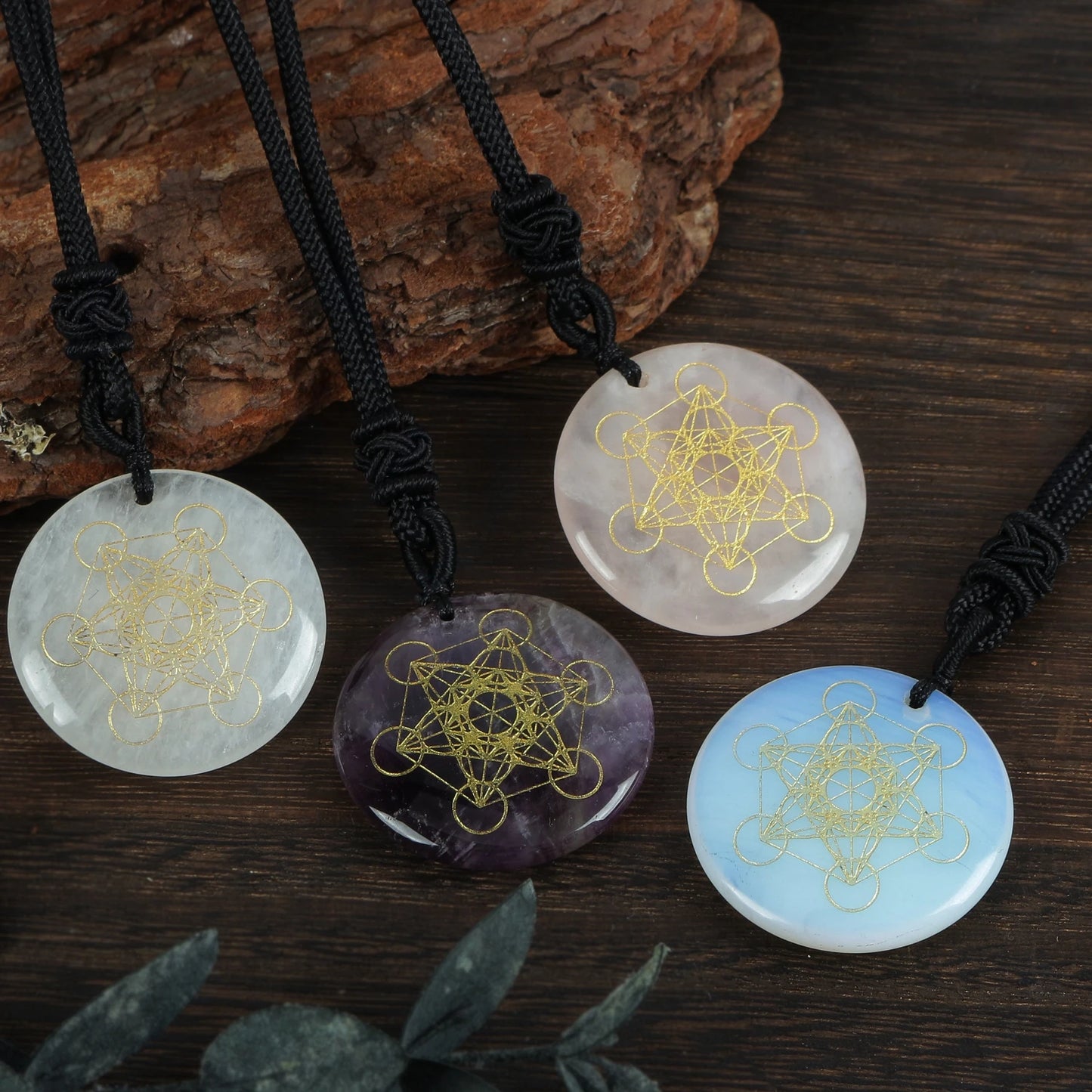 Natürlicher Kristallstein, Metatronwürfel, mehrdimensionale Anhänger, Mythologie, Engel, geheimnisvolle göttliche Symbole, Reiki-Energie-Halsketten