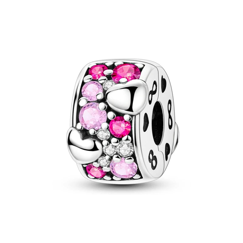 Charm Heiße Verkäufe 925 Sterling Silber Charms Perlen CZ Pave Runde Clip Charms Fit Original Armband Halskette Charms Schmuck Geschenk
