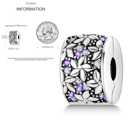 Katze Schmetterling Gänseblümchen CZ Pave Clip Charms Positionierung Schnalle 925 Sterling Silber Silikon Spacer Perlen passen Original Racelet DIY