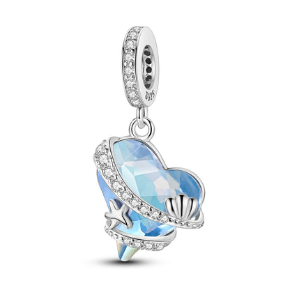 Neue Sommer 925 Sterling Silber Charms Perlen Anhänger Ozean Schildkröte Strand Obst Shell Blau Charme DIY Frauen Armband Schmuck Geschenk